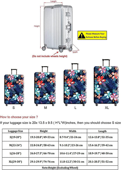 Suitcase Cover, Carry on Luggage Cover Protector - Travel Elastic Spandex Luggage Covers Fits 26 to 28 Inch Flower