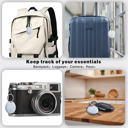 Air Tracker 4 Pack, Smart Bluetooth Tracker Works with Apple Find My (iOS Only), Item Finder Trakcer Tag Locator for Keys, Luggage, Backpack, IP67 Waterproof, Blue