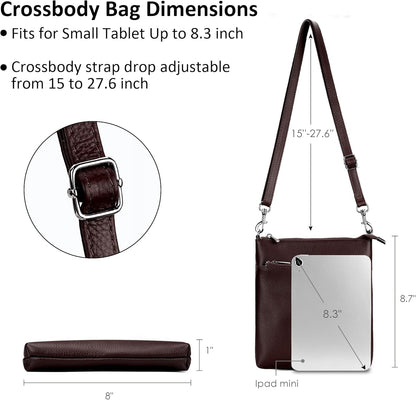 befen Genuine Leather Small Crossbody Purses for Women Travel Cross Body Bags Lightweight with Adjustable Shoulder Strap