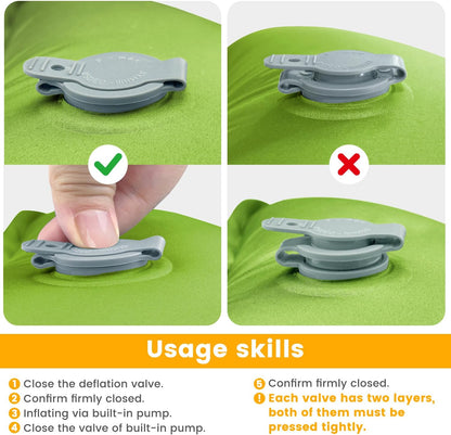 Camping Sleeping Pad, Ultralight Camping Mat with Pillow Built-in Foot Pump, Inflatable Sleeping Pads Compact for Travel, Camping Backpacking Hiking Tent Car Camp Gear
