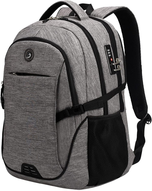 SHRRADOO Anti Theft Laptop Backpack Travel Backpacks with usb Charging Port for Women Men High School College Backpack Computer Bag Fits 17 Inch Laptop,Black
