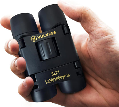 Binoculars for Adults | Compact Small Mini Travel Binocular for Bird Watching High Powered Electronics Cruise Ship Essentials Norwegian Alaska Must Haves Hiking Camping Gear a by VULNESS (Black, 8X21)