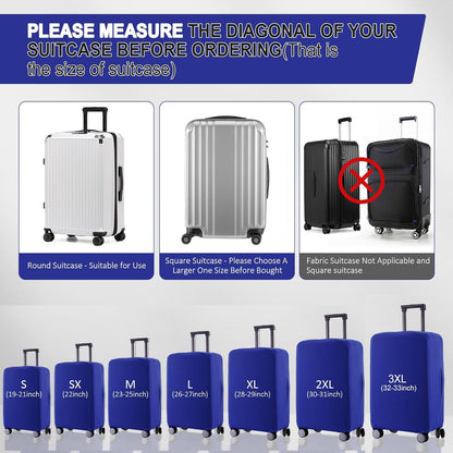 Travel Luggage Cover - Scratch-Resistant Fit 19-31 Inch, Blue, M(24-25 inch)