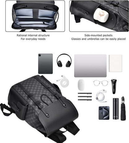 KingTo Laptop Backpack for Men Luxury Anti-Theft Travel Backpack Casual Business Waterproofing Computer Bag (black-1)