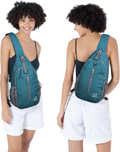 WATERFLY Crossbody Sling Backpack Sling Bag Travel Hiking Chest Bag Daypack