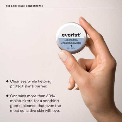 Everist The Shower Essentials Travel Kit, Hydrating for All Hair and Skin Types, Smoothing & Softening, Plant-based, Color-safe, Dye-free, 0.7 fl oz Each, Tins