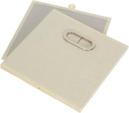 Household Essentials 82-1 Foldable Fabric Storage Bins | Set of 6 Cubby Cubes with Handles | Natural