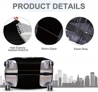 ANNA QUEEN Panda Family Luggage Cover, Cute Panda Design Suitcase Protector, Stretchable Washable Travel Sleeve for 20-22 Inch Luggage
