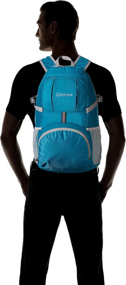 ZOMAKE Lightweight Packable Backpack 35L, Light Foldable Backpacks Water Resistant Collapsible Hiking Bag, Compact Folding Day Pack for Travel Camping(Lake Green)