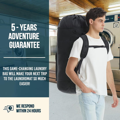 Laundry Bag Extra Large 115L, Laundry Backpack Bag, Laundry Bags Extra Large Heavy Duty, Laundry Bag with Straps, Clothes Hamper Bags with 4 Pockets, College Laundromat Backpack for Dorm Room