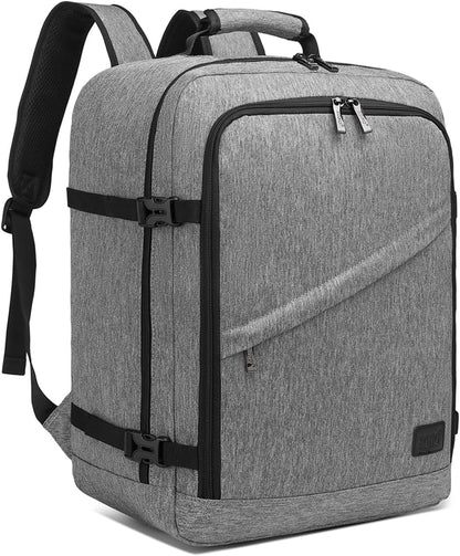 Kono Carry on Backpack, 18" Airplane Approved Under Seat Travel Backpack for Men and Women, Waterproof Lightweight Daypack for Flight 30L (Grey, Medium)