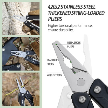 NexTool Mini Sailor S11 Keychain Multitool, 11-in-1 Compact EDC Pliers with Pocket Knife, Scissors & Screwdrivers, Lightweight Small Multitool for DIY, Travel, Camping, and Gift, Cool Gadget for Men