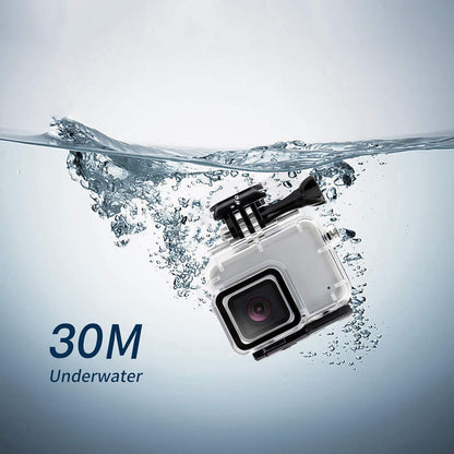 D&F Waterproof Housing Case for HERO7 White & Hero 7 Silver, 30M Underwater Photography Protective Shell with Screen Protector Films and Anti-Fog Inserts Accessories