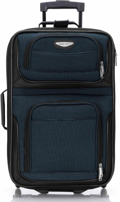 Travel Select Amsterdam 2-Piece Softside Expandable Rolling Luggage Set, 2-Wheel Suitcase with Travel Tote, Lightweight Durable Polyester, Navy