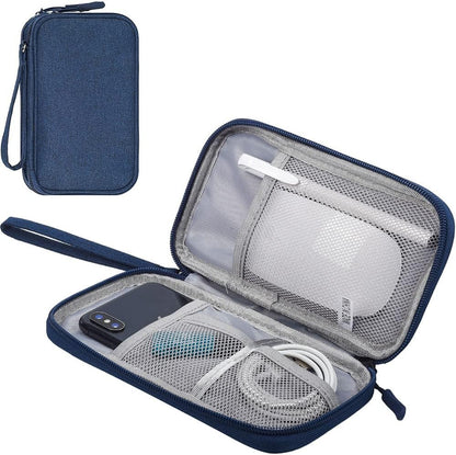 Electronic Organizer Cable Bag, Electronics Accessories Carry Cases Portable Cord Organizer Bag for Cable, Charger, Phone, USB, SD Card, Earphones More Out-Going, Business Travel Gadget Bag, Blue