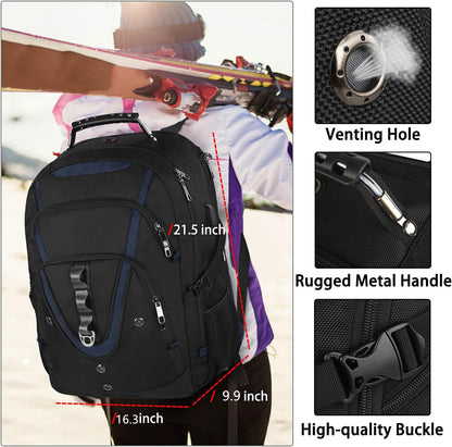 Mogplof 18.4 Laptop Backpack Men Women, 55L Extra Large Laptops Backpack with USB Charger Port,TSA Friendly Flight Approved and RFID Anti-theft Pocket,Water Resistant Suiltable for Traveling&Business