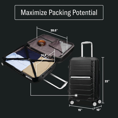 Samsonite Freeform Hardside Carry-On Luggage with Spinner Wheels - Hardshell Suitcase - TSA, Airline-Approved - Expandable Hard Shell, Smooth Rolling Wheels for Lightweight Travel - Merlot