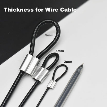 5 Pcs 5mm Wire 48 inch Vinyl Coated Stainless Steel Cable with Loops Short Wire Rope Lanyard Lock Security Chain Link for Outdoor Gates, Black(5mm x 48inch)