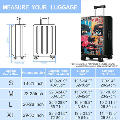 Luggage Cover Washable Suitcase Protector Anti-scratch Suitcase cover Fits 20-34 Inch Luggage (Girl-4, L(28-30inch suitcase))