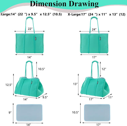 QOGiR Neoprene Multipurpose Beach Bag Tote with Inner Zipper Pocket … … … …