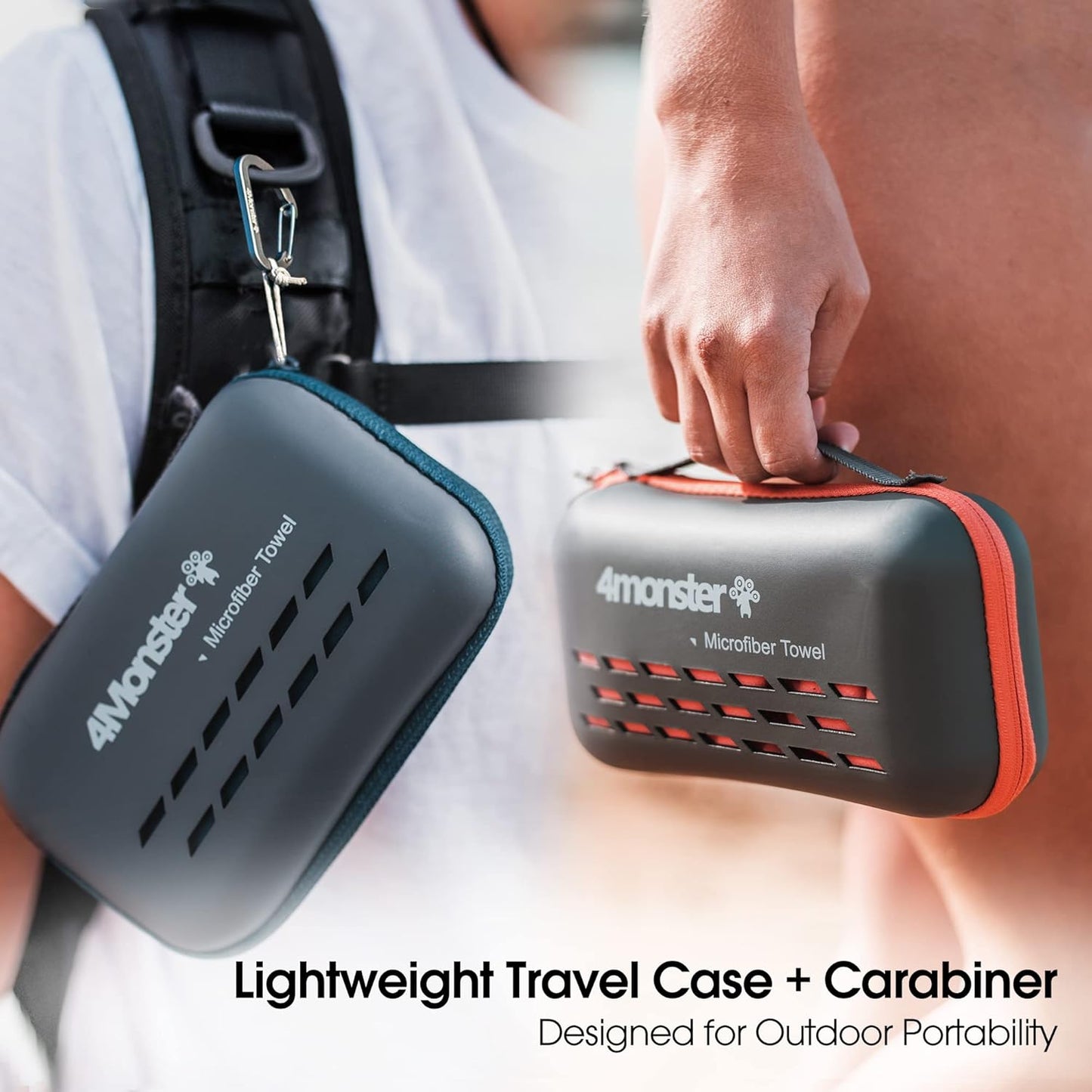 4Monster Camping Towel Super Absorbent, Quick Dry Microfiber Travel Towel, Light Weight Ultra Soft Compact Gym Towel for Hiking Swimming Beach Yoga Travel Sports Backpack