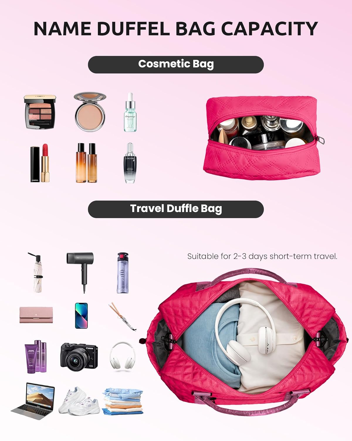 Girls Gifts 10-12, Birthday Gift-Initial Travel Bag with Shoe Compartment, Personalized Weekender Bag, Monogram Overnight Bag for Women, Letter Travel Bag with Makeup Bag (Letter R)