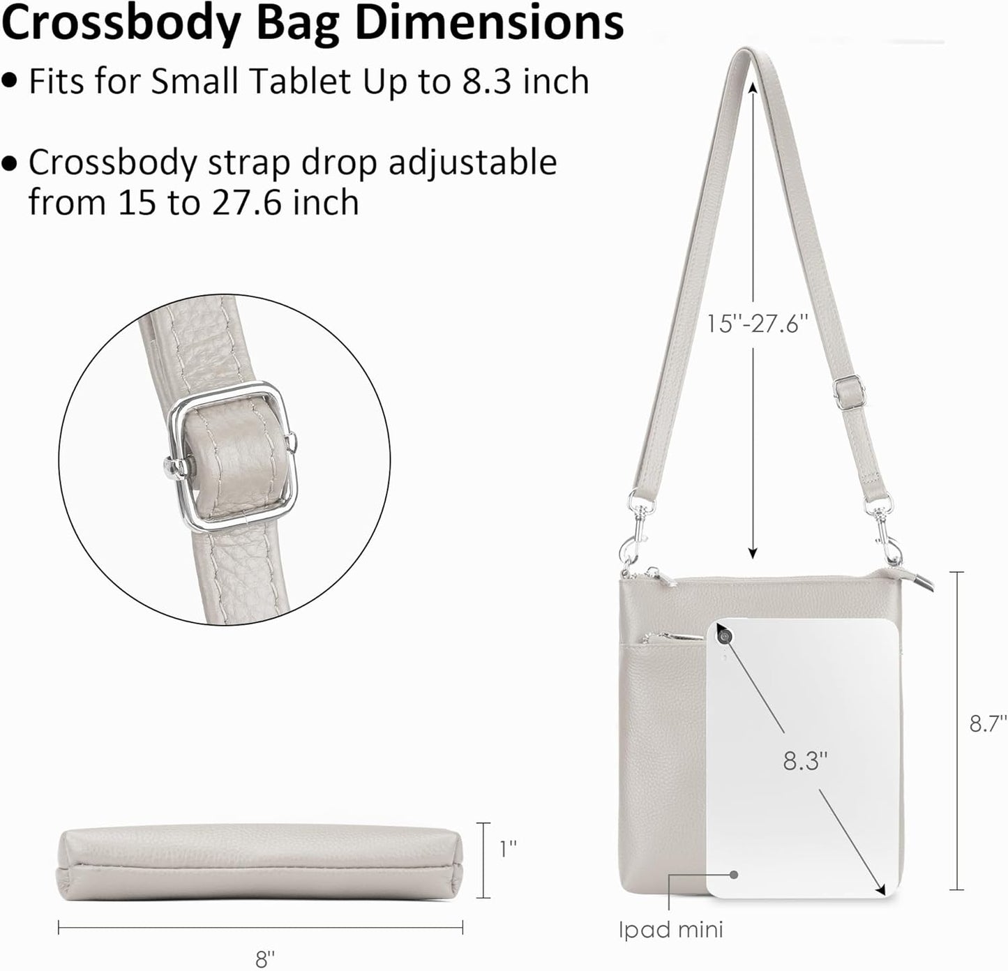 befen Genuine Leather Small Crossbody Purses for Women Travel Cross Body Bags Lightweight with Adjustable Shoulder Strap