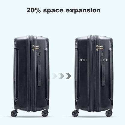 Nazhura Luggage Set, 3-Piece Hardside Suitcase Set, 20-inch Carry On, 24-inch, 28-inch Luggage
