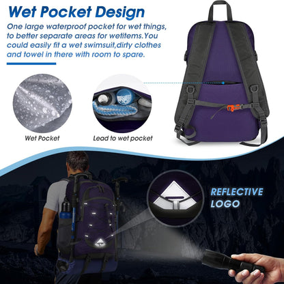 IGOLUMON Hiking Backpack 40L Packable Lightweight Camping Backpack Men Women Waterproof Hiking Daypack Outdoor Travel Daypack