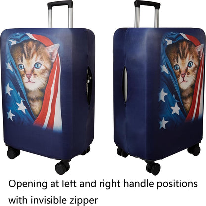 WUJIAONIAO Travel Luggage Cover Baggage Suitcase Cover Protector Skins 18-32 Inch (Cat A, L (for 25-28 inch luggage))