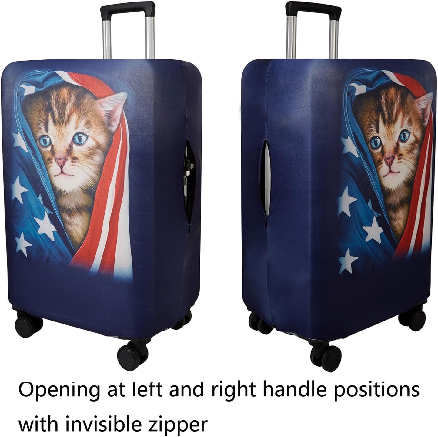 WUJIAONIAO Travel Luggage Cover Baggage Suitcase Cover Protector Skins 18-32 Inch (Cat A, XL (for 29-32 inch luggage))