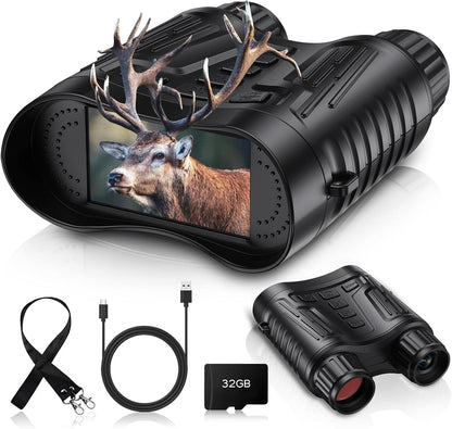 Night Vision Binoculars for Adults, 4K HD Night Vision Goggles with Video Recording, for Men, Boys, Father's Day, Christmas for Outdoor Night Adventure, Wildlife Watching