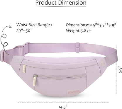 MAXTOP Large Crossbody Fanny Pack with 4-Zipper Pockets,Gifts for Enjoy Sports Festival Workout Traveling Running Casual Hands-Free Wallets Waist Pack Phone Bag Carrying All Phones