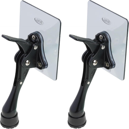 One-Touch Doorstop Adhesive Bracket (Black, 4inch x 2pack)