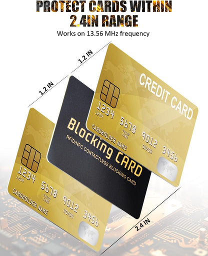 RFID Blocking Card 10 pack,One Card Protects Entire Wallet,RFID/NFC Contactless Bank Debit Credit Card Protector ID ATM Guard Card Blocker,Smart Slim Design Perfectly Fits in Purse–Black