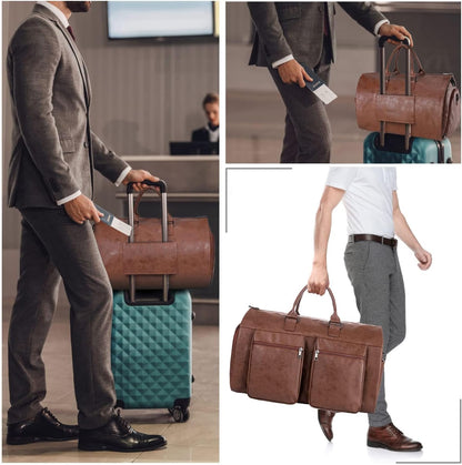 seyfocnia Convertible Travel Garment Bag,Carry on Garment Duffel Bag for Men Women - 2 in 1 Hanging Suitcase Suit Business Travel Bag