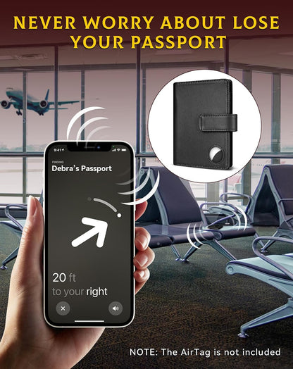 Passport Holder Wallet Cover Case for Women and Men,RFID Blocking,Passport Case,Travel Accessories (Black)