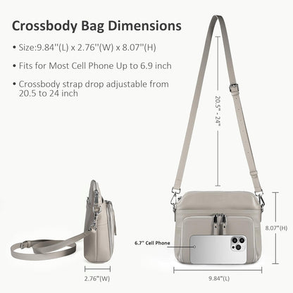 befen Genuine Leather Crossbody Purses for Women, Women's Small Crossbody Shoulder Bag with Built in RFID Wallet