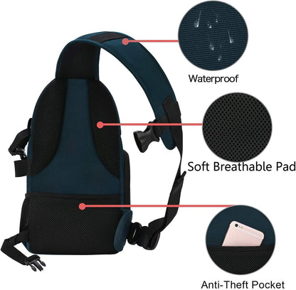 MOSISO Camera Sling Bag, DSLR/SLR/Mirrorless Camera Backpack Case Shockproof Photography Backpack with Tripod Holder & Removable Modular Inserts Compatible with Canon/Nikon/Sony/Fuji