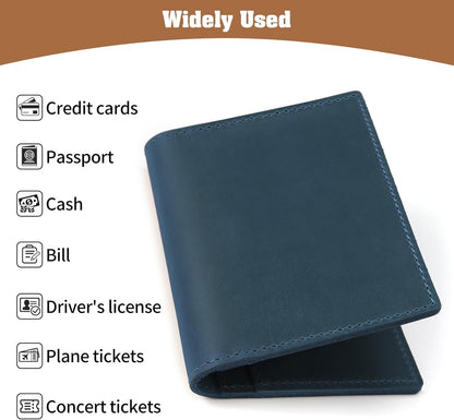 Jack&Chris Leather Passport Holder, Handmade Passport cover, Travel Wallet Cover Case for Men and Women, Leather Travel Documents Organizer Protector, JC107