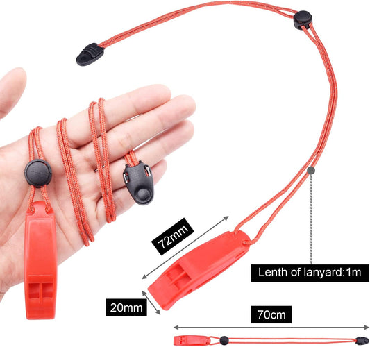 4Pack Emergency Whistle with Adjustable Reflective Lanyard, Shrill Loud Rescue Whistles for Outdoor Survival Hiking Camping Hunting Fishing Boat Kayak Life Vest Jacket Boating Rescue Signaling (Black)