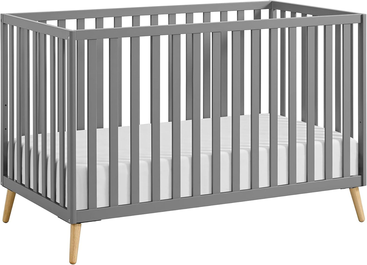 Oxford Baby Cozy Nest Convertible Island Crib, Dove Gray/Natural