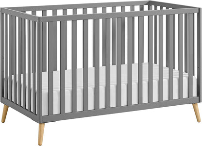 Oxford Baby Cozy Nest Convertible Island Crib, Dove Gray/Natural