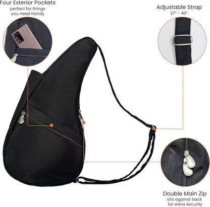 AmeriBag 17" Microfiber Crossbody Sling Healthy Back Bag