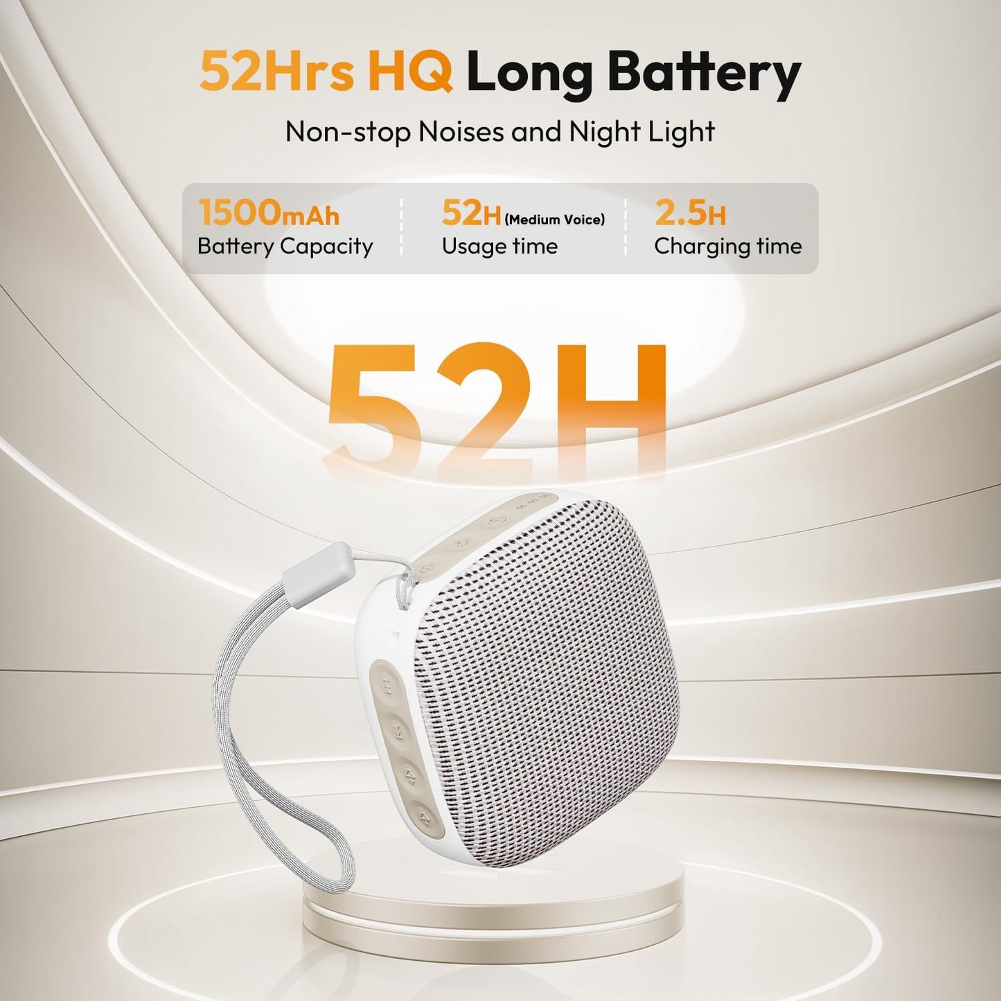 Portable Sound Machine for Travel, White Noise Sound Machine for Sleeping with Night Light, Mini Noise Machine with 20 Quality Non-looping Sounds, Headphone Jack, Memory, Timer for Adults,Hotel