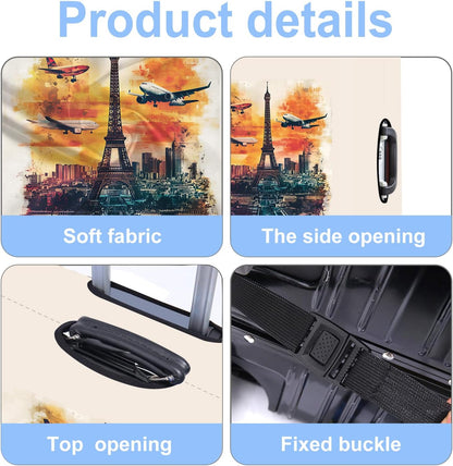 Luggage Cover Washable Suitcase Protector Anti-scratch Suitcase cover Fits 20-34 Inch Luggage (Tower-1, XL(32-34inch suitcase))