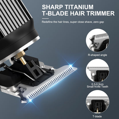 RESUXI Hair Clippers for Men T-Blade Trimmer Electric Shaver Razor Nose Hair Trimmer Set,Beard Grooming Kit 3 in 1 for Nose Ear Body Face Mustache,Father Gifts for Him