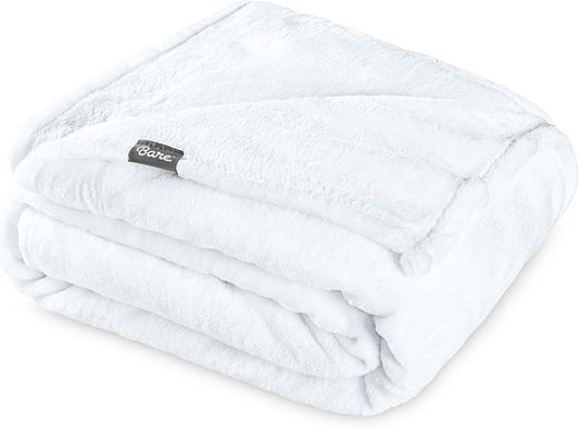 Bare Home Fleece Blanket - Twin/Twin Extra Long - Ultra-Soft Lightweight for Bed, Sofa, and Couch - Luxury Microplush - Cozy Warm Blanket (Twin/Twin XL, White)