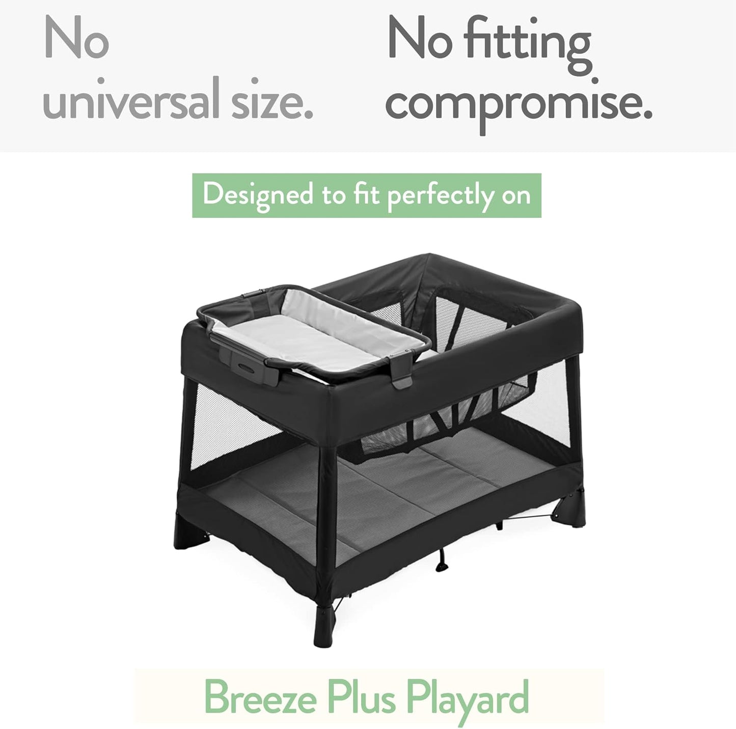Pack and Play Sheets Fitted – Compatible with 4moms Breeze Plus Playard and Other Large Playpen Mattress – Snuggly Soft 100% Jersey Cotton – Dusty Blue + Navy – 2 Pack