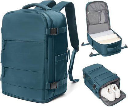 coowoz Travel Backpack Carry On for Women Man Gym Backpack with Laptop Compartment Mochila de Viaje Teacher Personal Item Backpacks Airplane Accessories Must Haves Peacock Blue Small